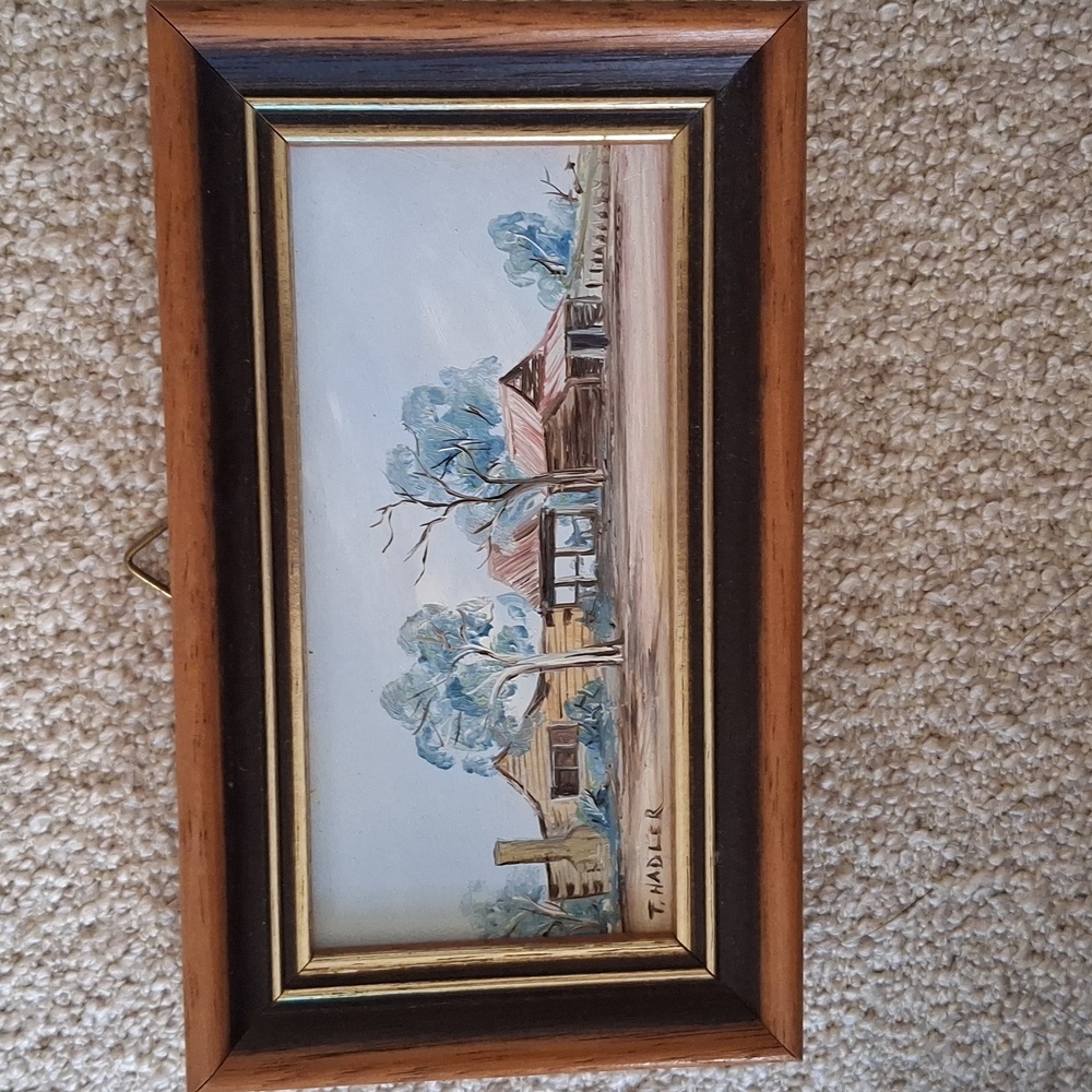 🎉🎉Terrence John Hadler "Farm Property" original small oil painting.